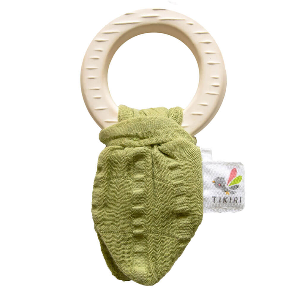 Tikiri naturgummi teether med muslin slips