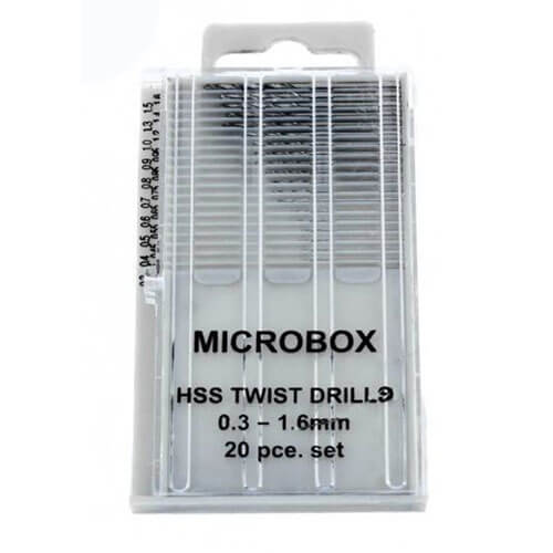 Vallejo Hobby Tools Microbox Drill Set of 20