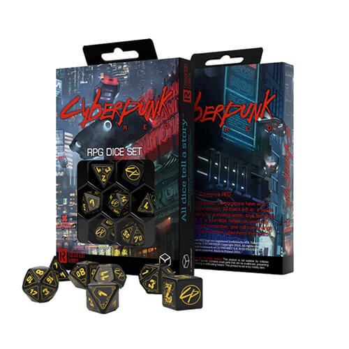 Q Workshop Cyberpunk Red Dice (Set of 7)