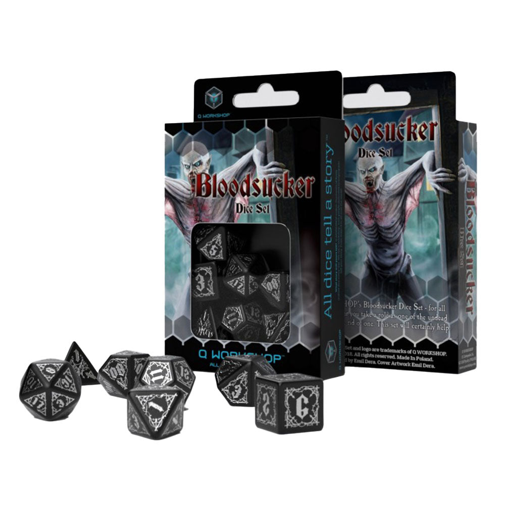 Q Workshop Bloodsucker Dice Set 7pcs (Black & Silver)