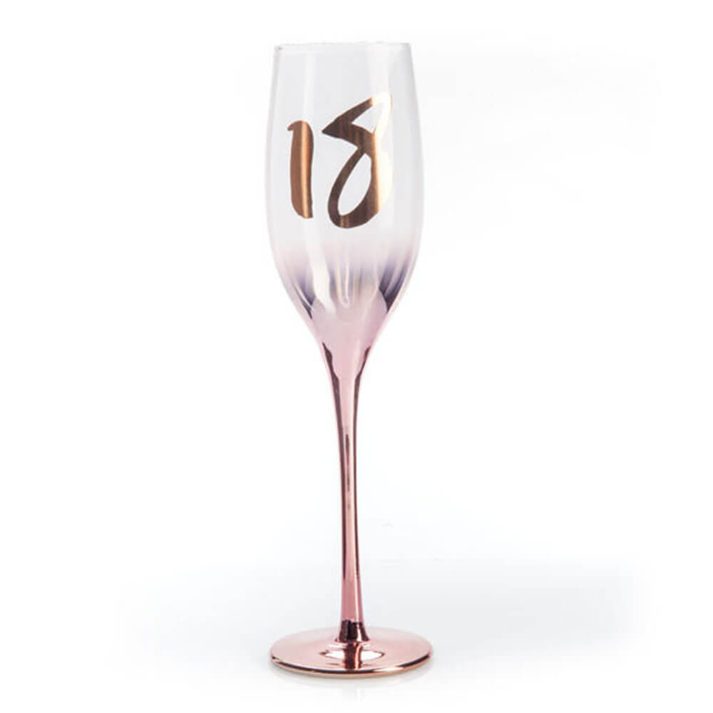 Verre de champagne blush anniversaire