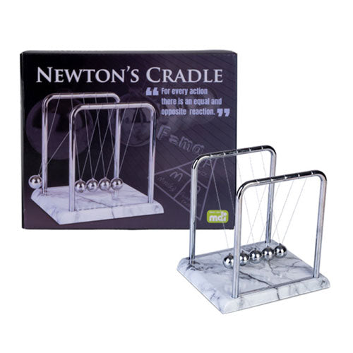 Newton's Cradle with White Marble-look Base