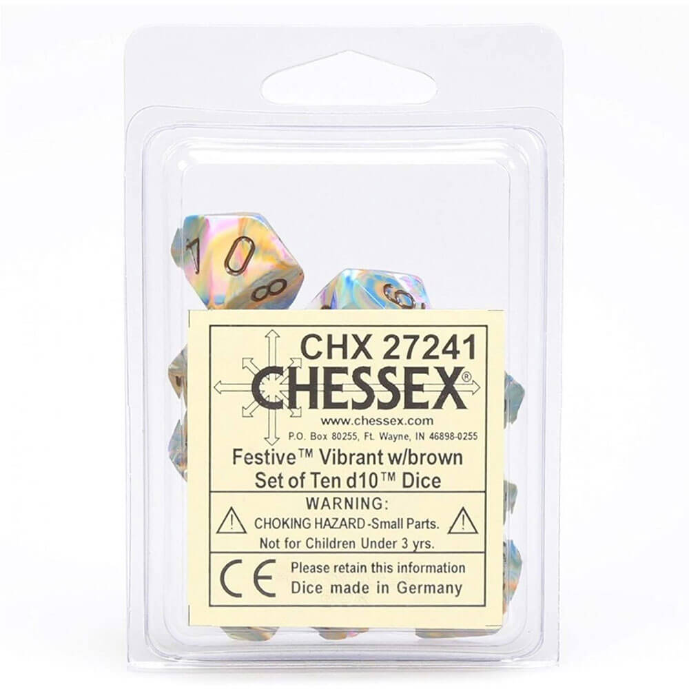 Chessex D10 Polyhedral 10-Die Festive Set