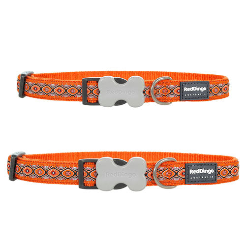 Dog Collar with Snake Eyes Design (Orange)