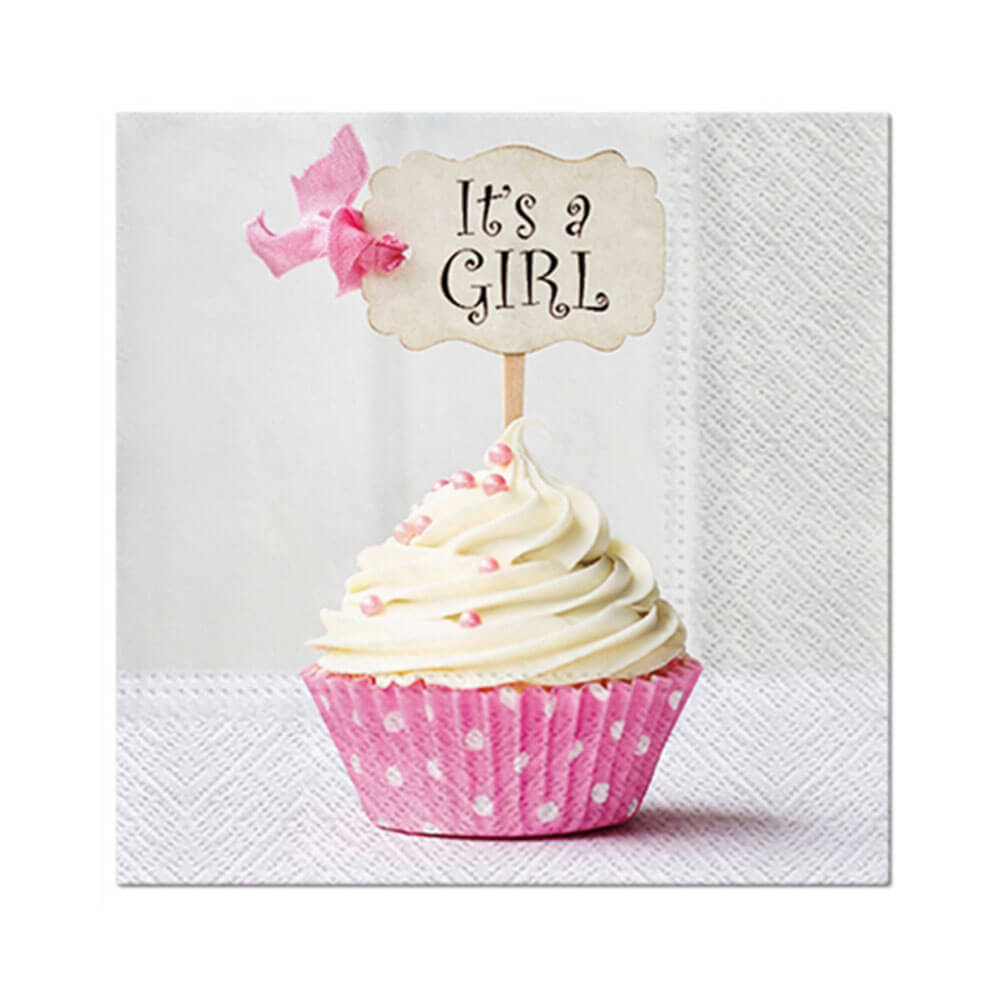 Paw Cupcake Lunch Napkin 33cm (20pk)