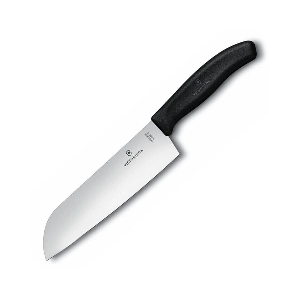 Cuchillo clásico de cuchilla ancha Santoku 17cm (negro)