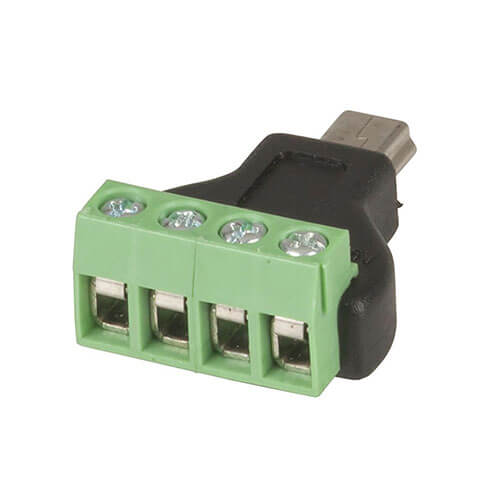 USB 2.0 Mini B Plug to 4-Way Screw Header Adaptor