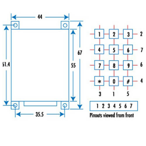 12 Key Numeric Keypad