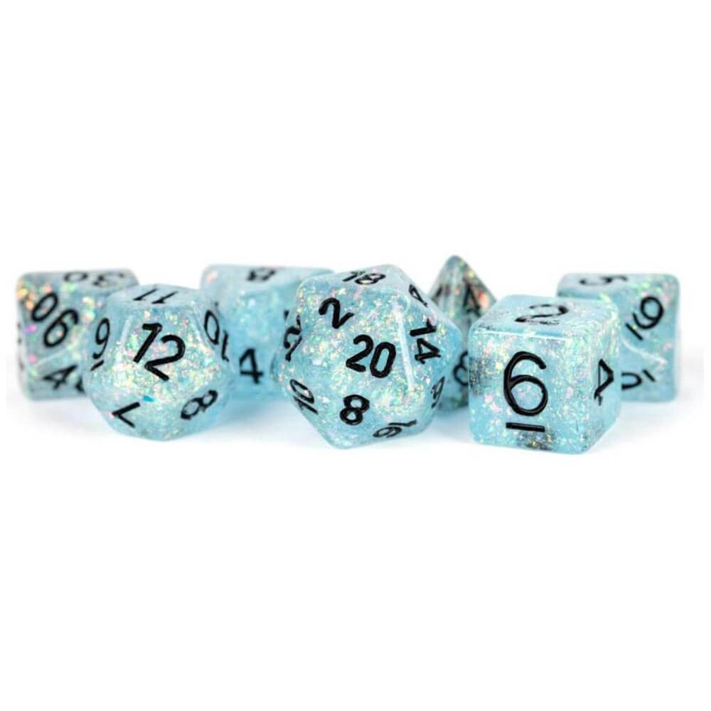 Dice flash en résine MDG Set 16 mm polyédrique