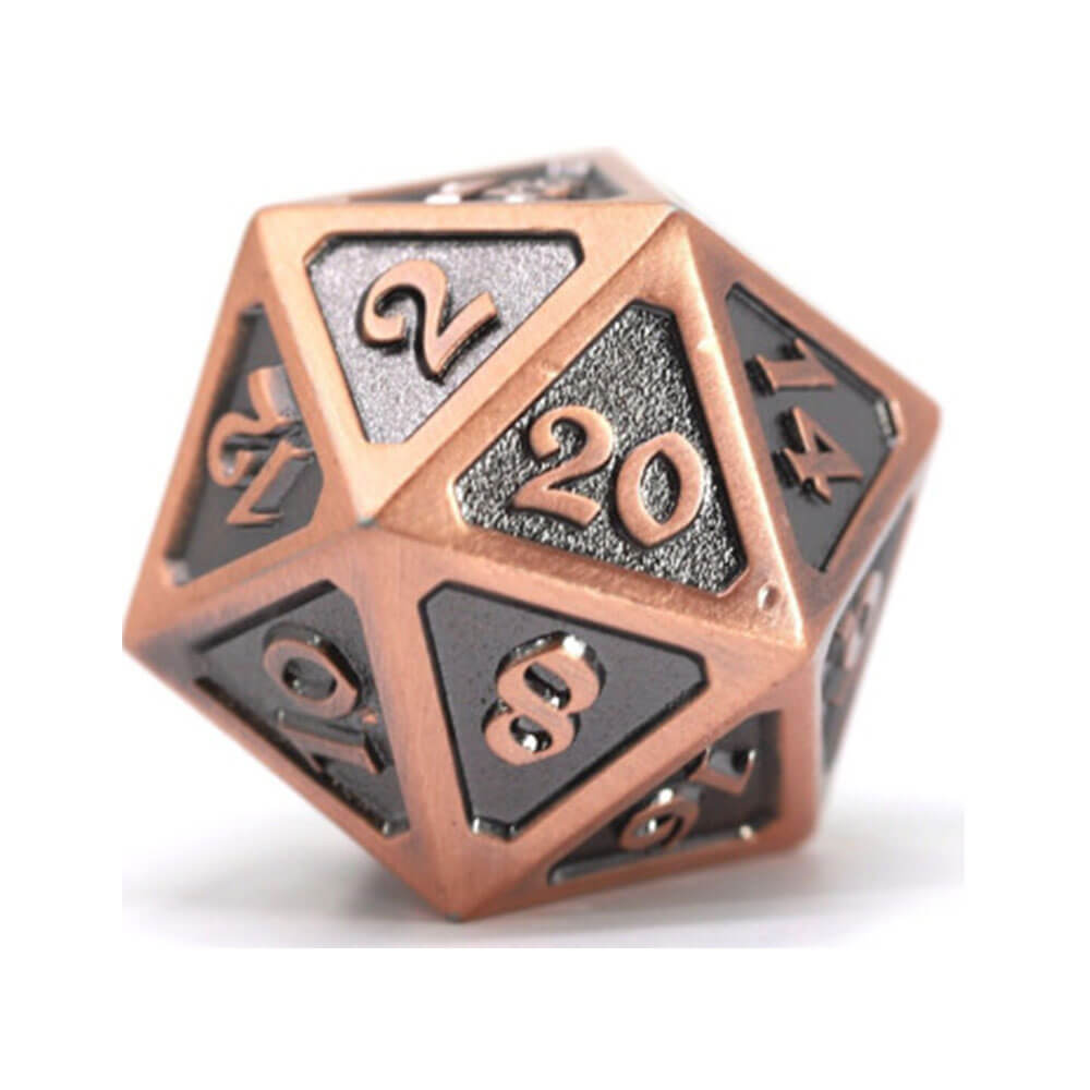 D20 muore dice hard meta metal mitico battleworn (singolo)