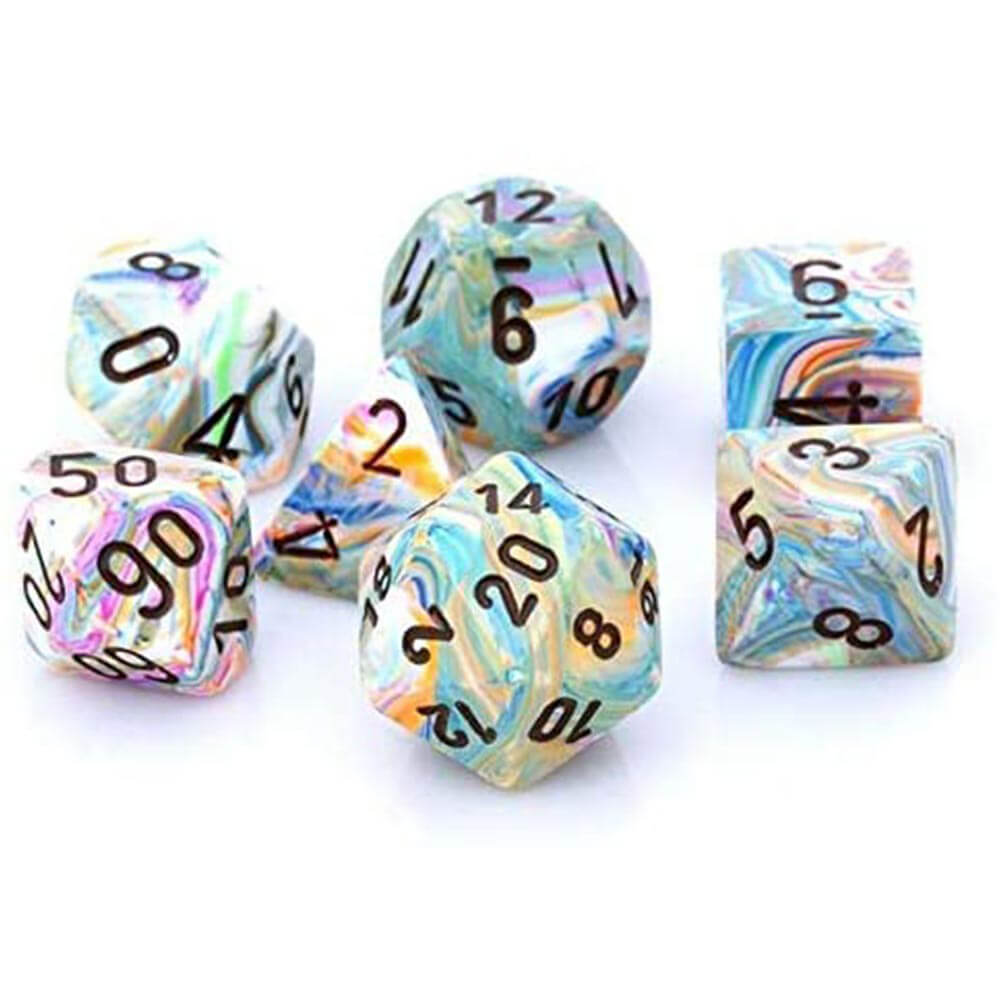 D7 Die Set Dice Festive Polyhedral (7 terninger)