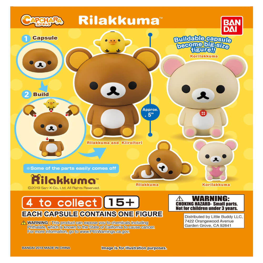 Gashapon Rilakkuma cap karakter (pakke med 50)