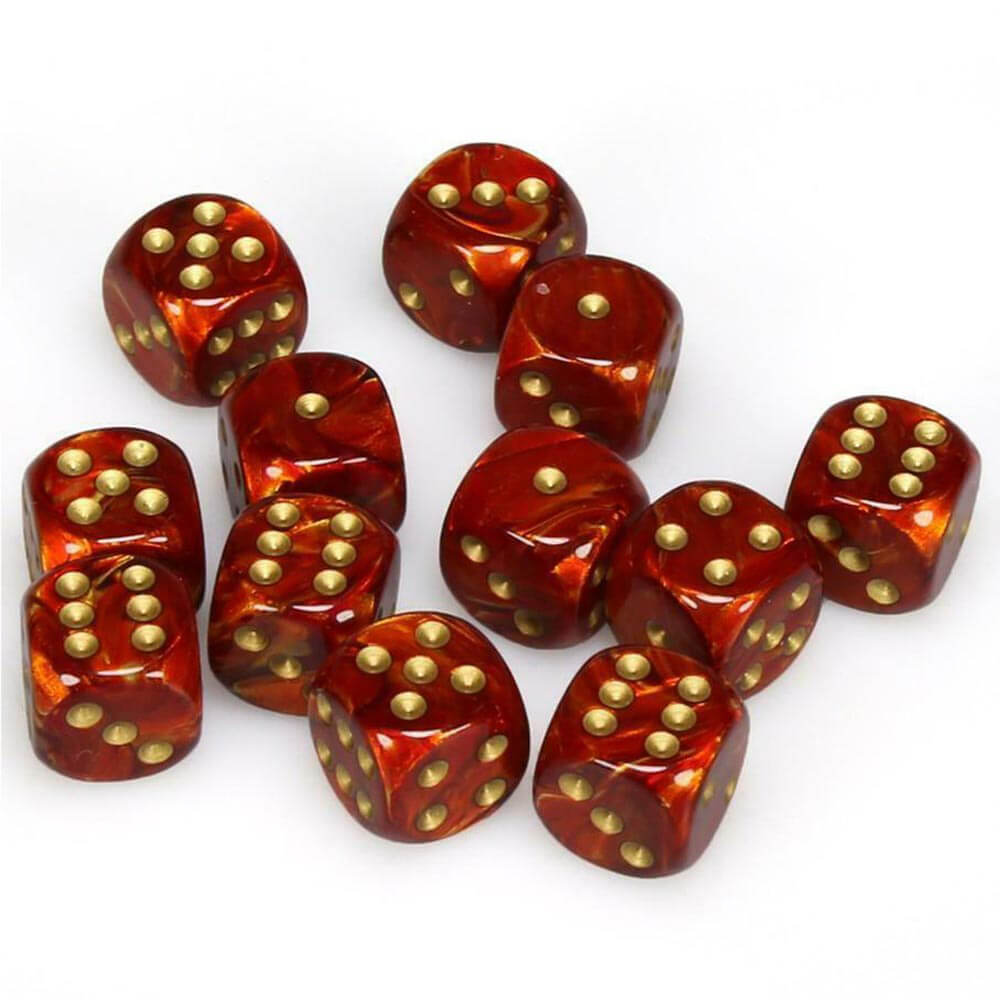 D6 Dice Scaraber 16 mm (12 kości)