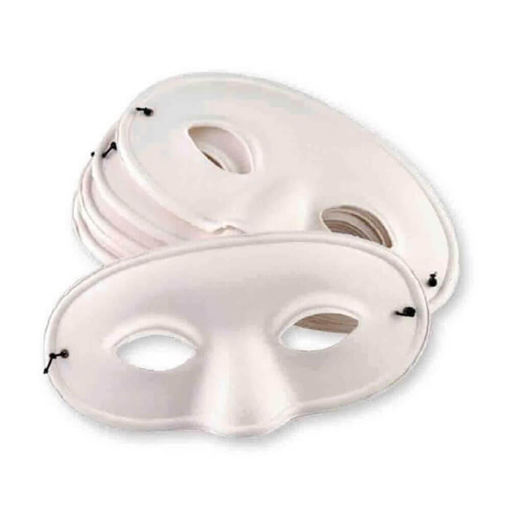 EC Paper Mache Masks med Elastic 24pk