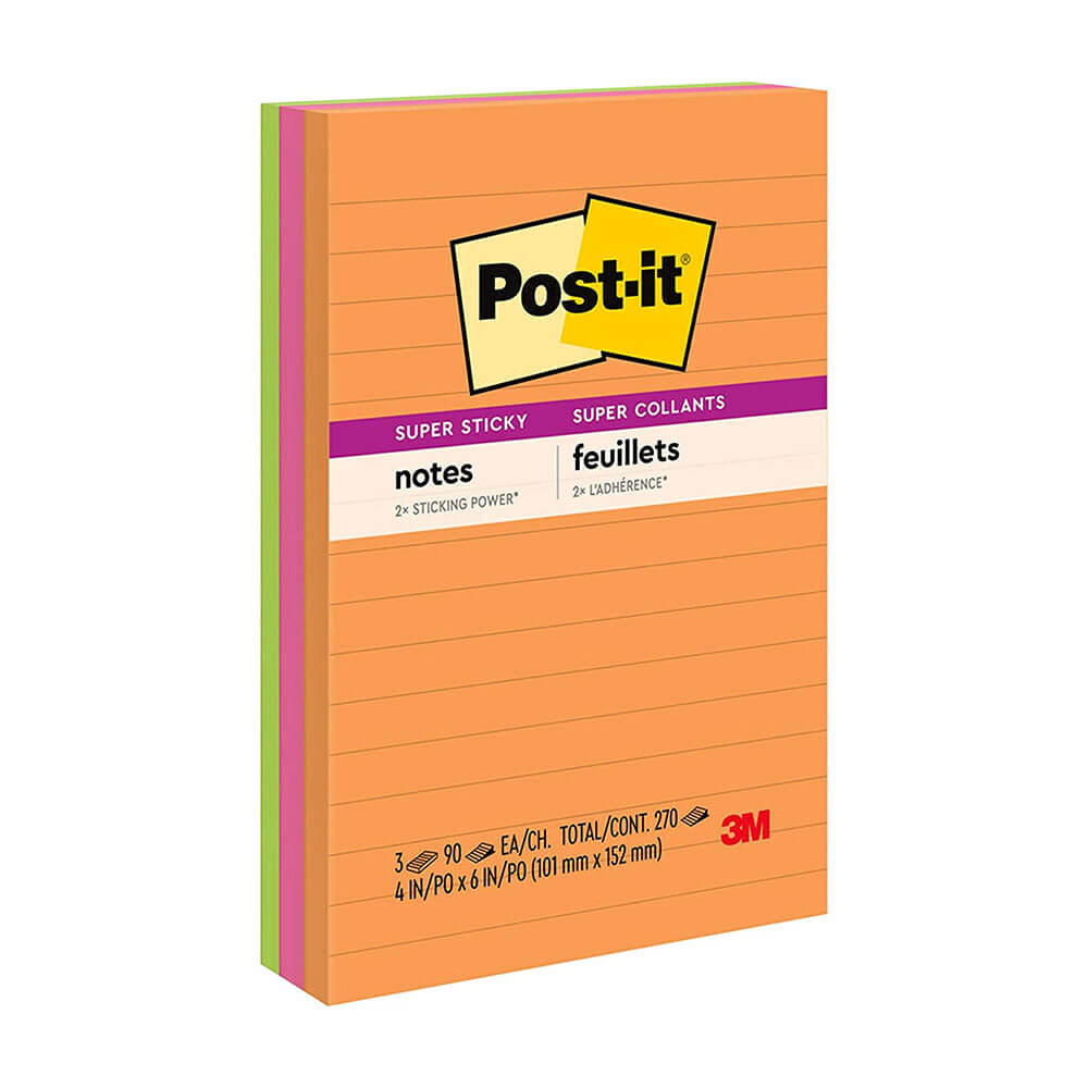 Notas post-it 98x149 mm surtido (3pk)