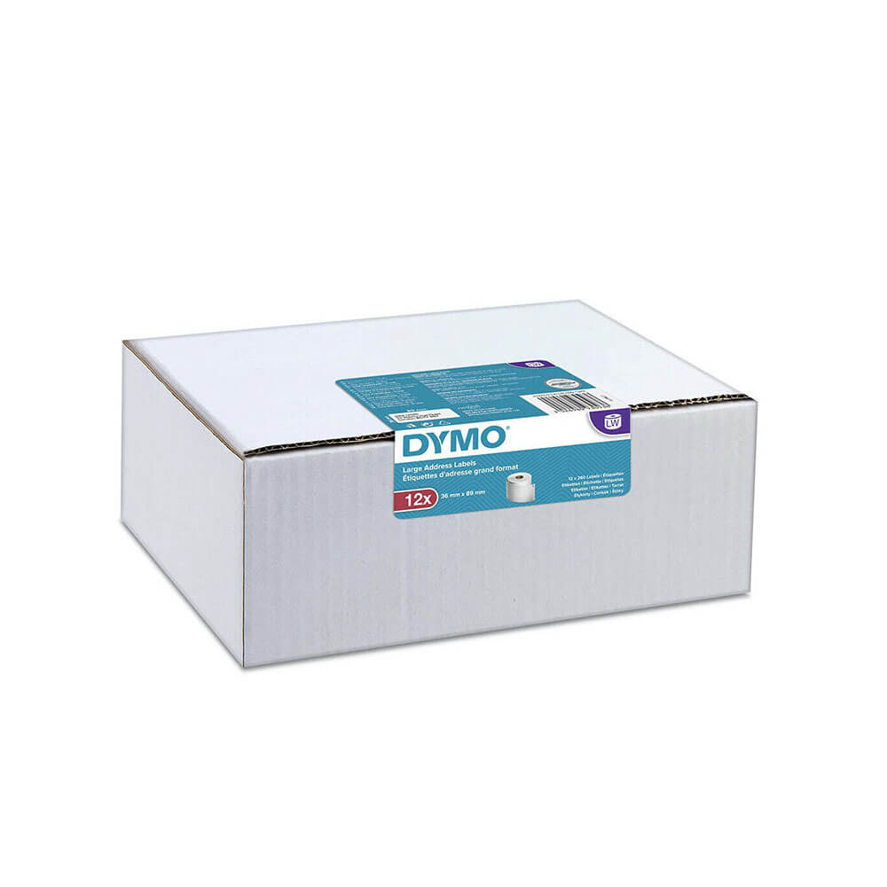 Dymo Large Adres Paper etykieta 36x89 mm White