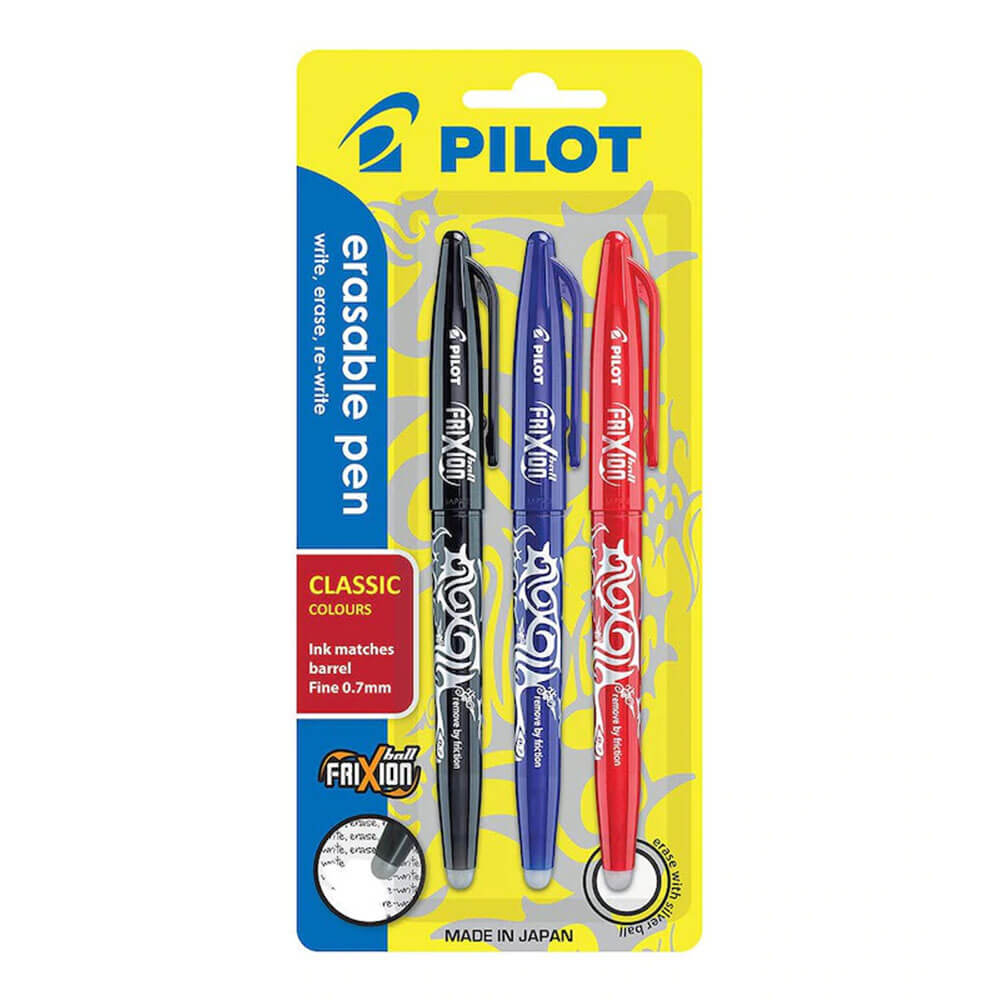 Pilote Frixion Pen Medium 1,0 mm 3pk