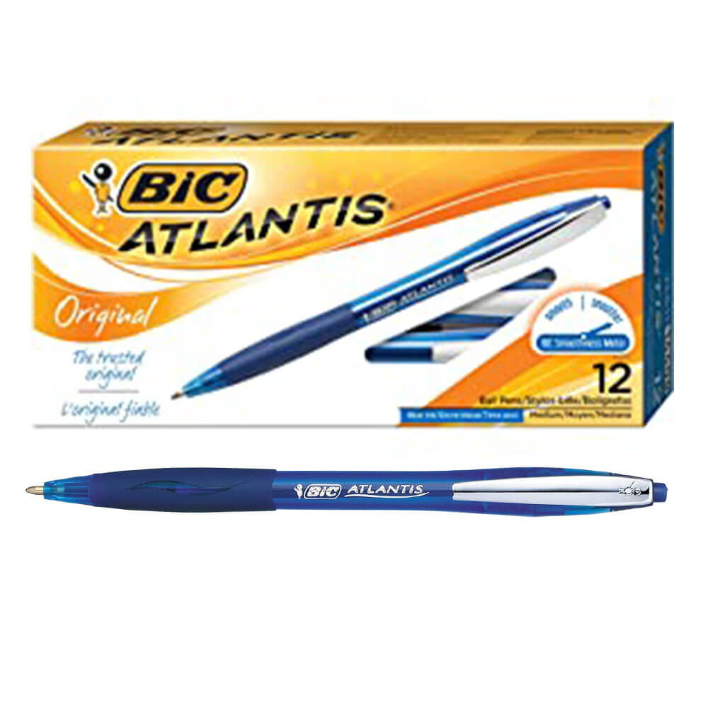 BIC Atlantis Rétractable Pen Point Medium (12pk)