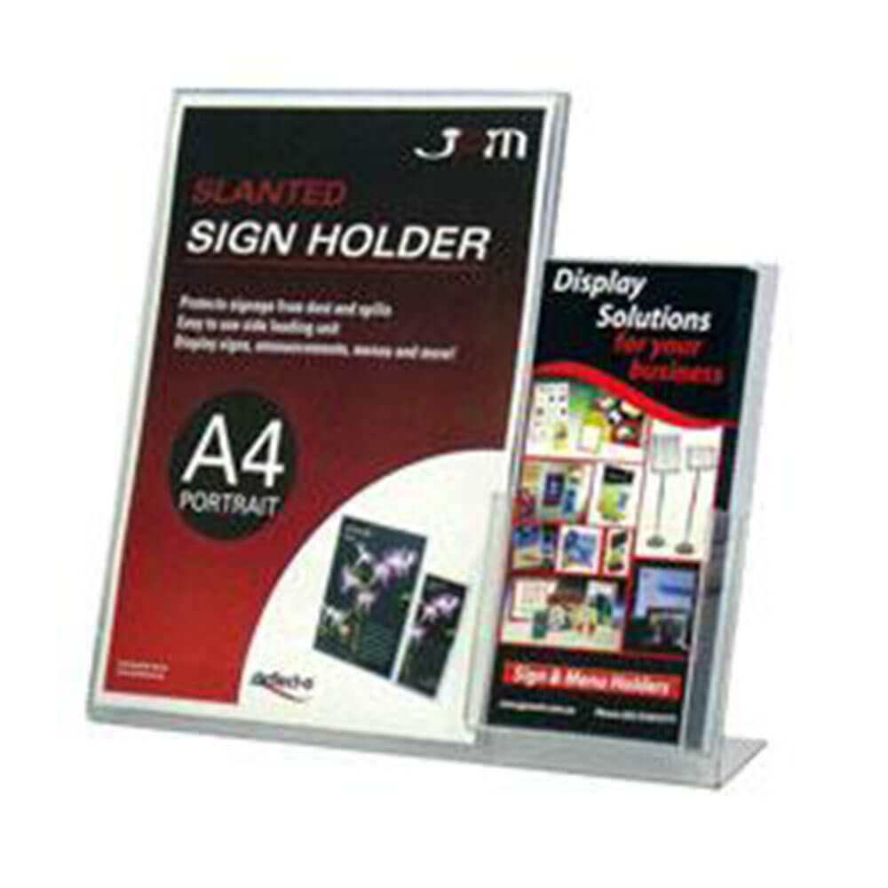 Déflecto Portrait Sign Holder A4 Brochure Pocket DL