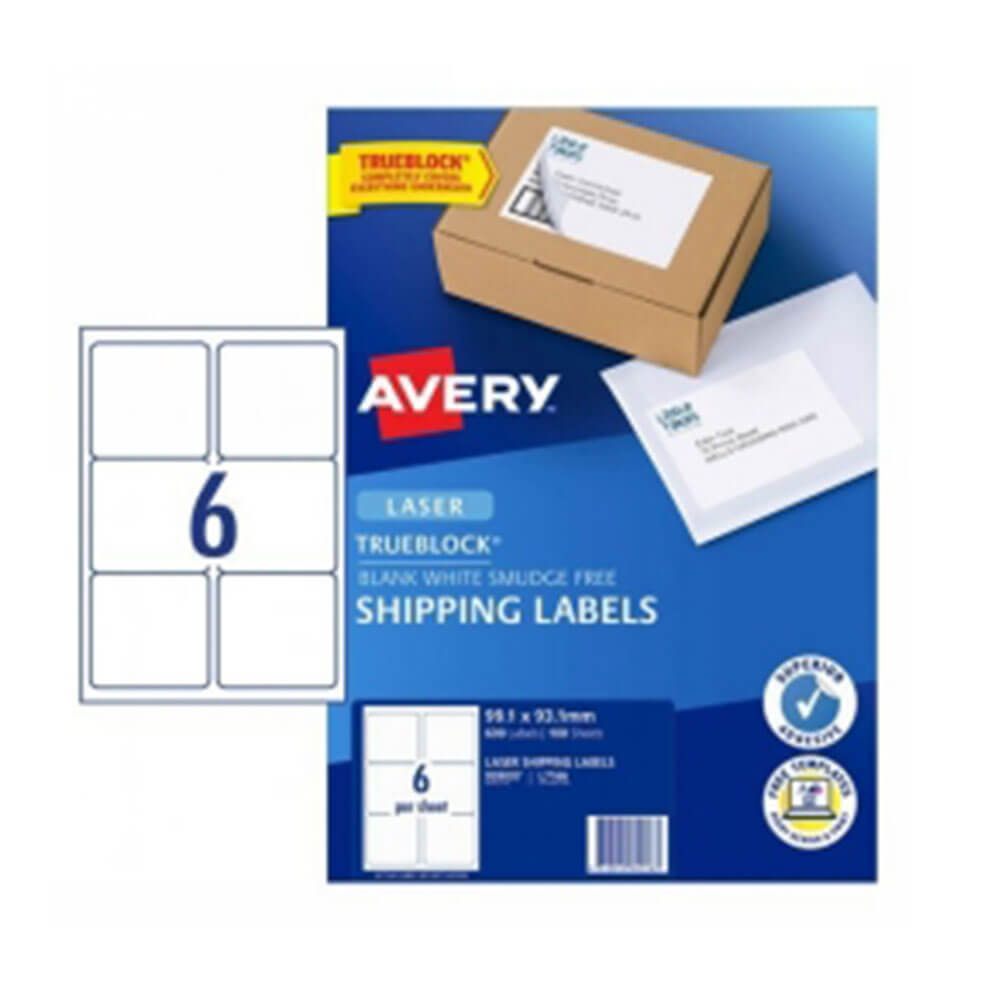 Étiquette d'expédition Avery Blanc 100pk