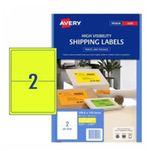 Avery High Visibility Shipping Label 10pk 2/sheet