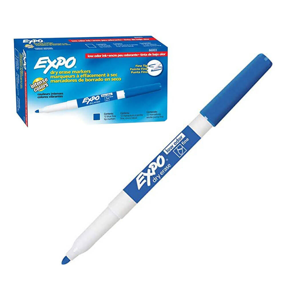 Expo droge wissen fijne bullet whiteboard marker 12pk