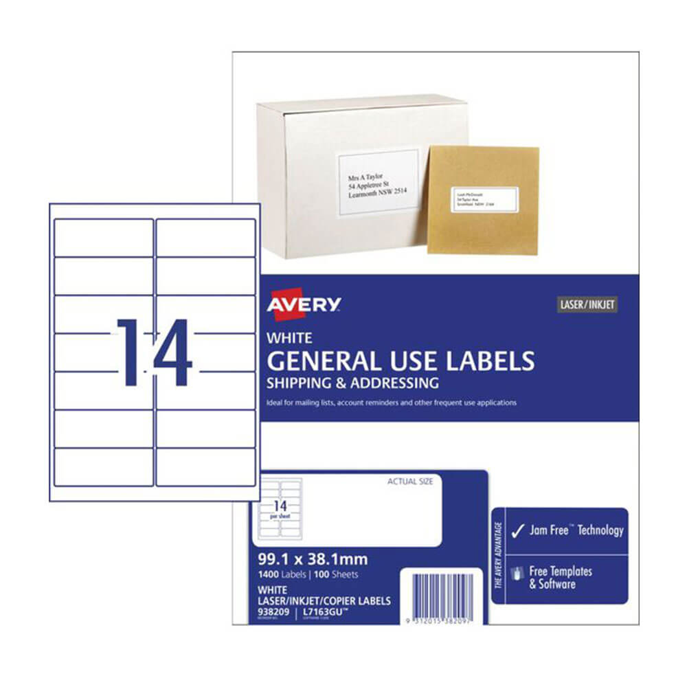 Copier Avery / Label laser 100pk