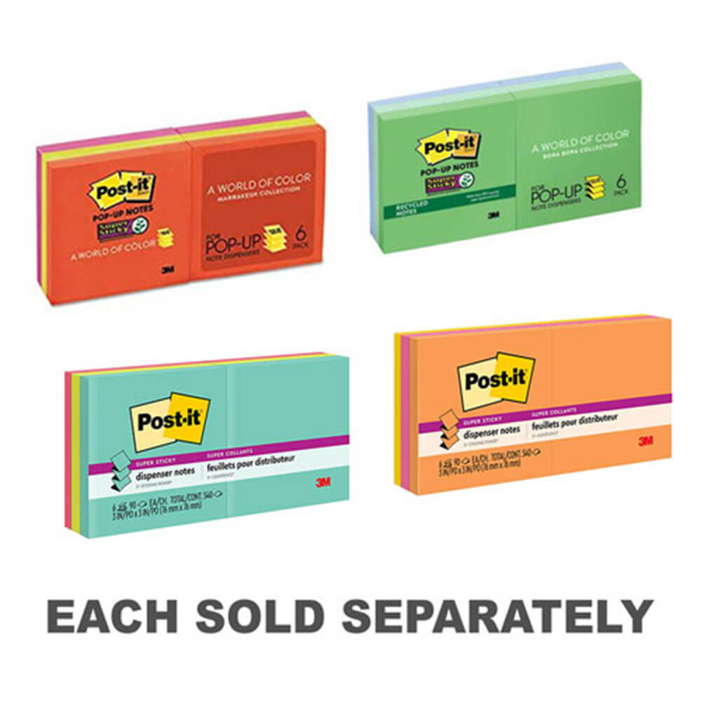 Post-it Super Sticky Pop-up Notes 76x76mm (6pk)