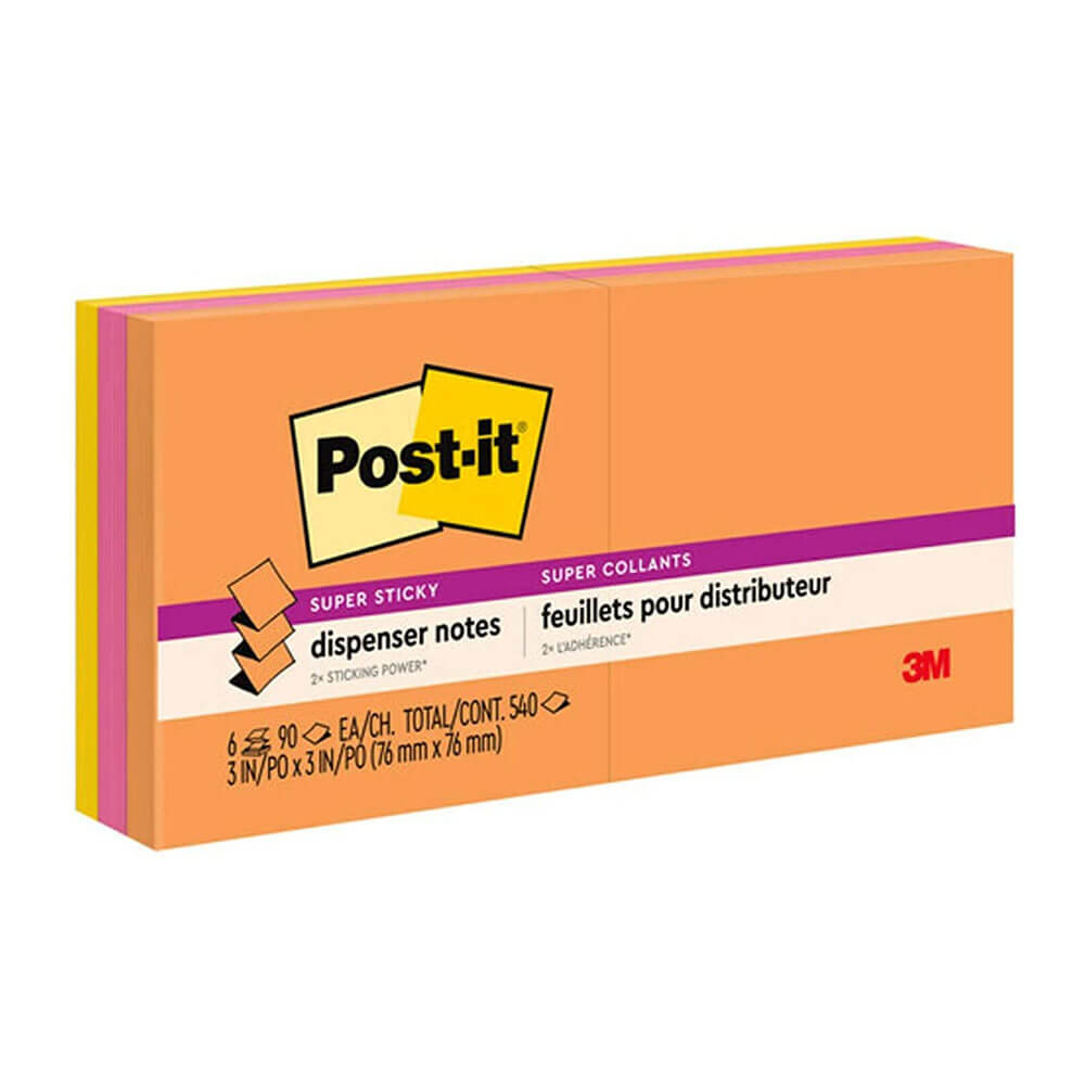 Post-IT Super Sticky Wskokowe notatki 76x76mm (6 stopy)