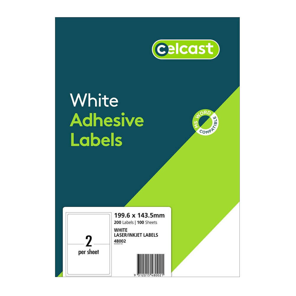 Celcast Laser/Inkjet Etichette White (100pk)