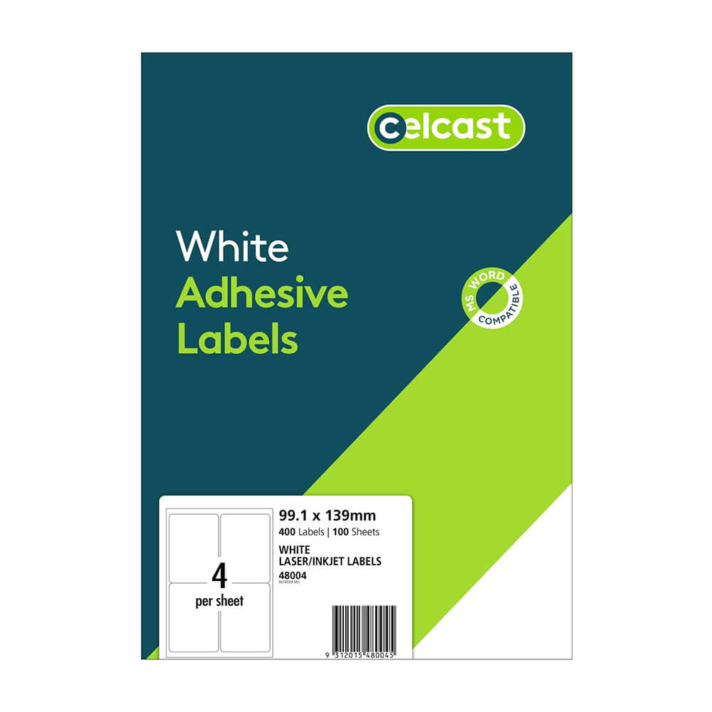 Celcast Laser/Inkjet Etichette White (100pk)