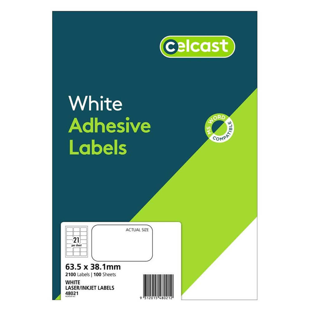 Celcast Laser/Inkjet Etichette White (100pk)