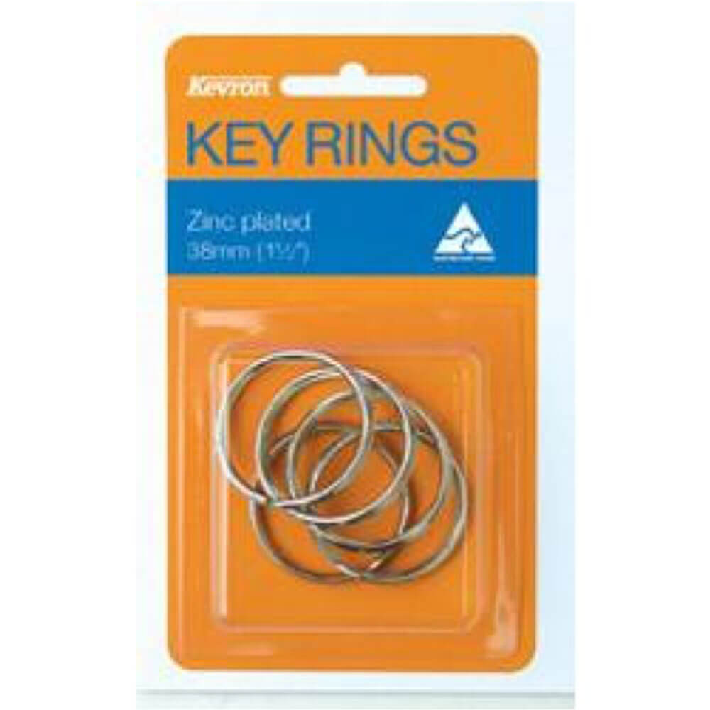 Kevron Key Rings 5pk (zinc plaqué)