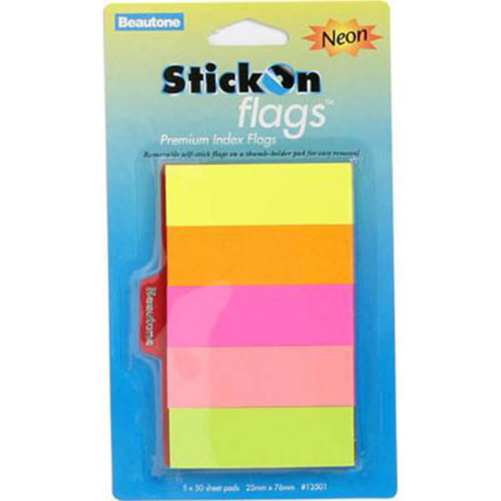 Beautone Stick na flagach 250 arkuszy (asortowany neon)