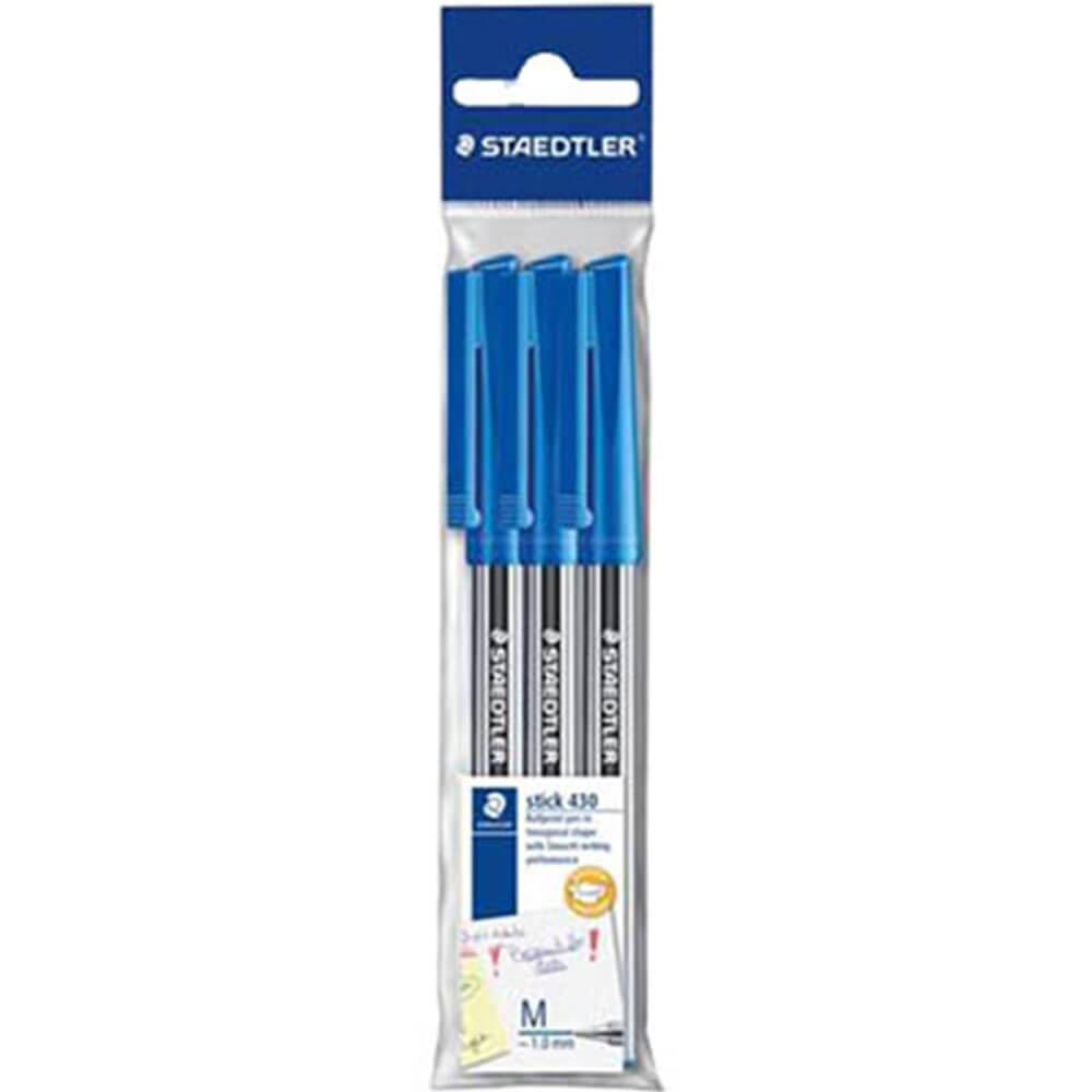 Staedtler Stick Ballpond Pen 3pk