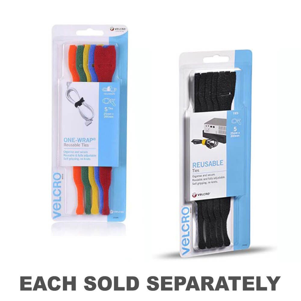 Velcro One-Wrap Reusable Ties 25x200mm (5pk)