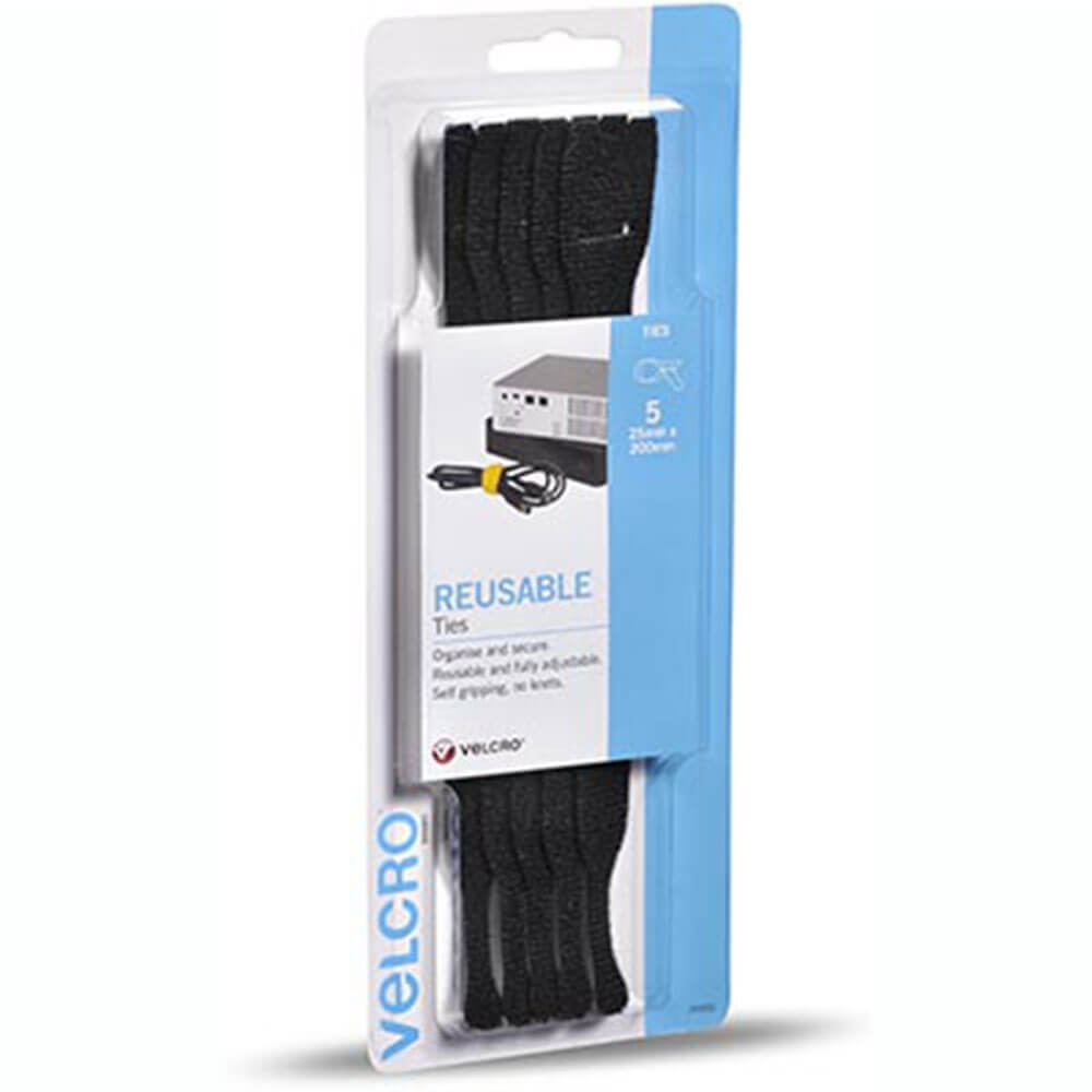 Velcro One-Wrap Reusable Ties 25x200mm (5pk)