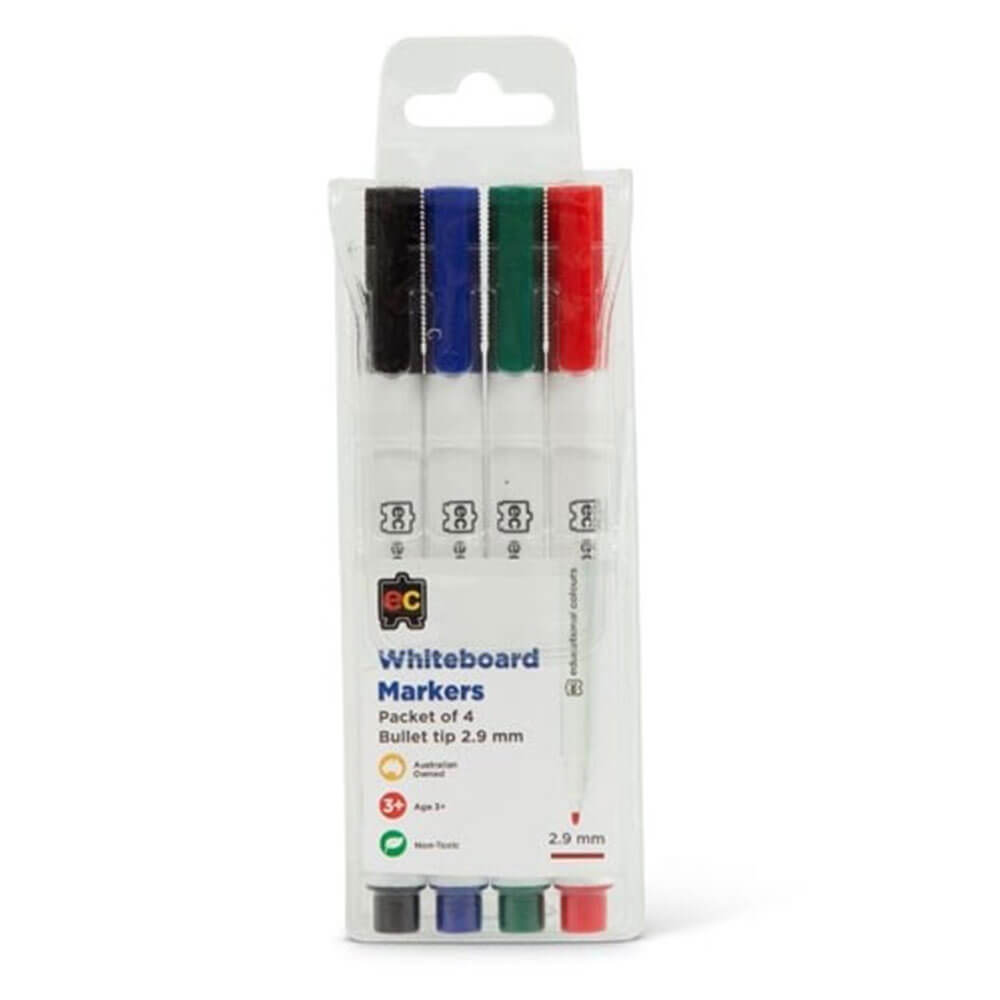 EC Bullet Tip Whiteboard Markers (4PK)