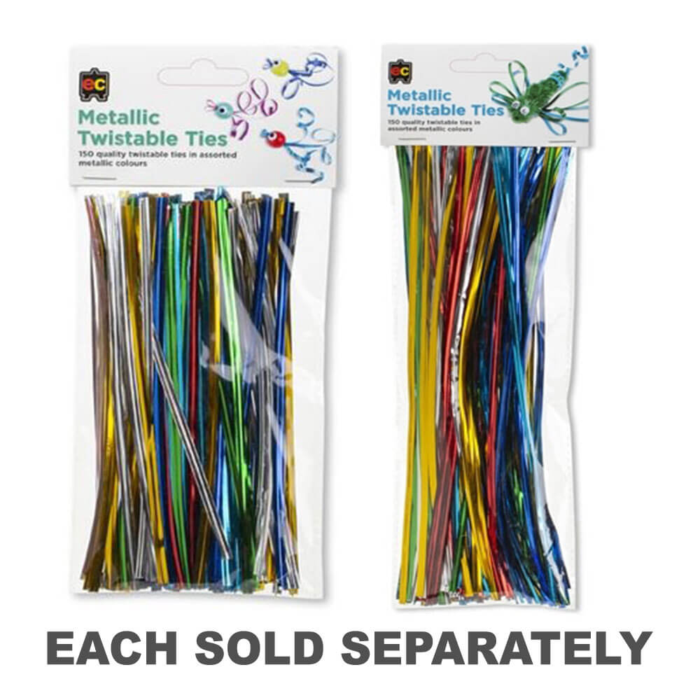 EC Twistable Ties 150pk (Metallic Colours)