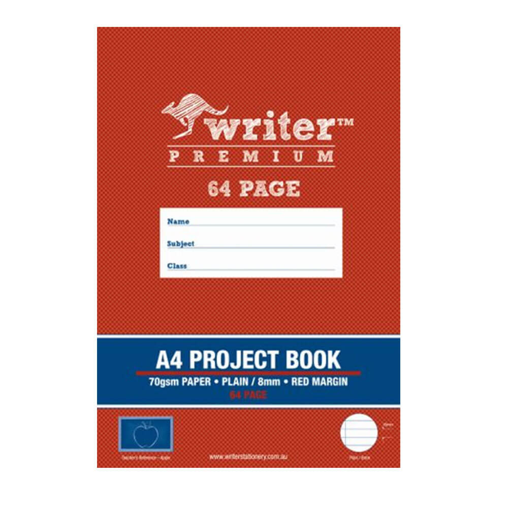 Writer Premium Plain & Regned Project Book 8mm A4