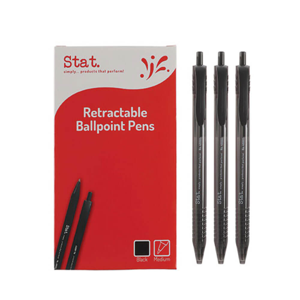 Stat Retractable Medium Ballpoint Pen 1mm (Box of 12)