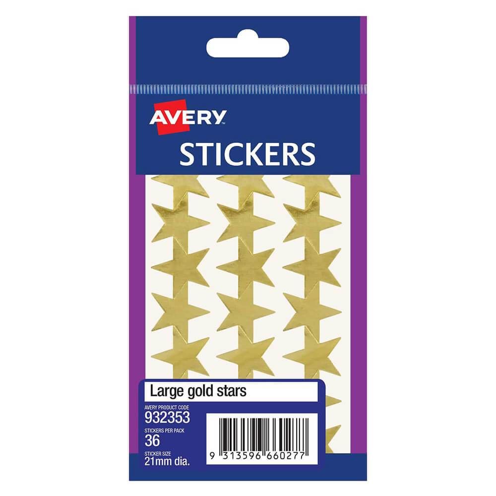 Étiquette Avery F / P Gold Stars (pack de 10)